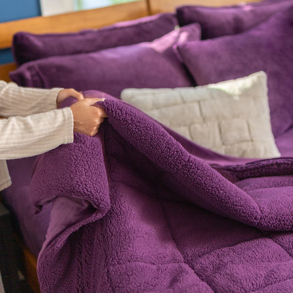 Reversible VelvetLoft® Sherpa Comforter Set - Image 25
