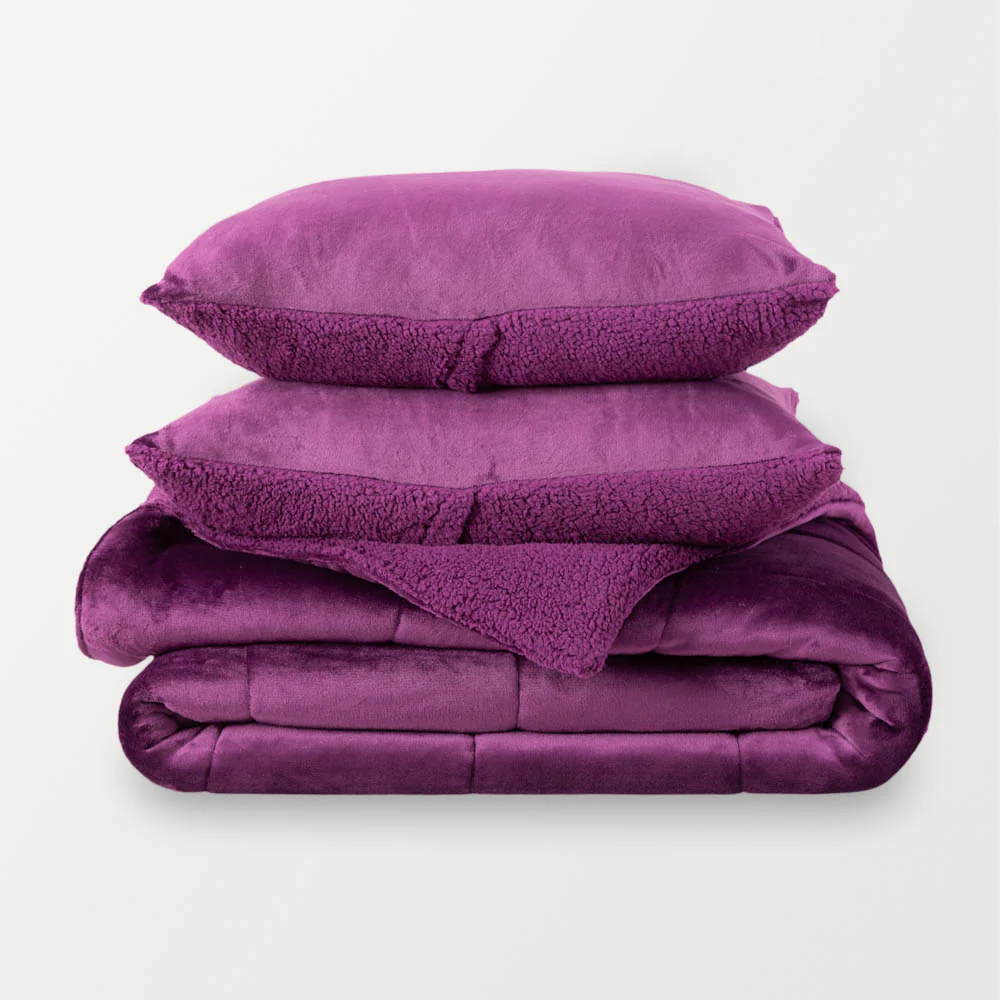 Reversible VelvetLoft® Sherpa Comforter Set - Image 29