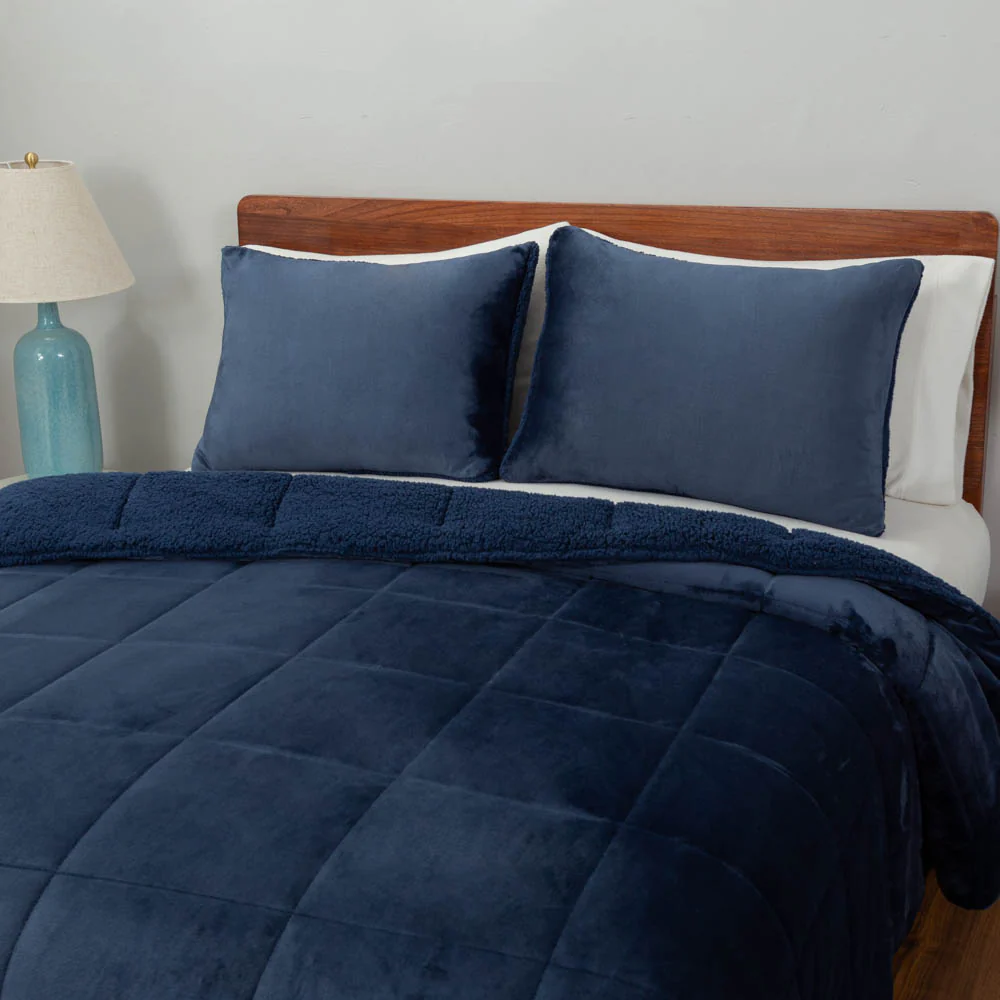 Reversible VelvetLoft® Sherpa Comforter Set - Image 4
