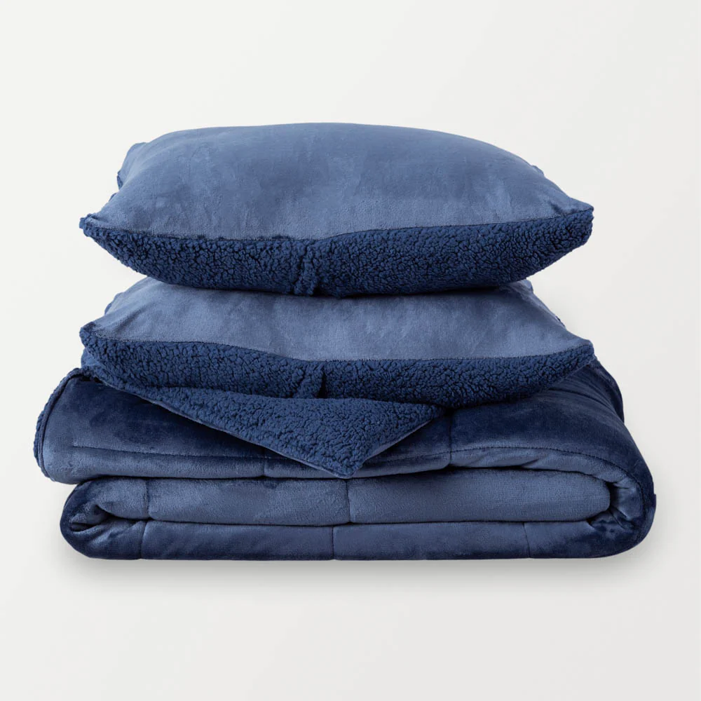 Reversible VelvetLoft® Sherpa Comforter Set - Image 7